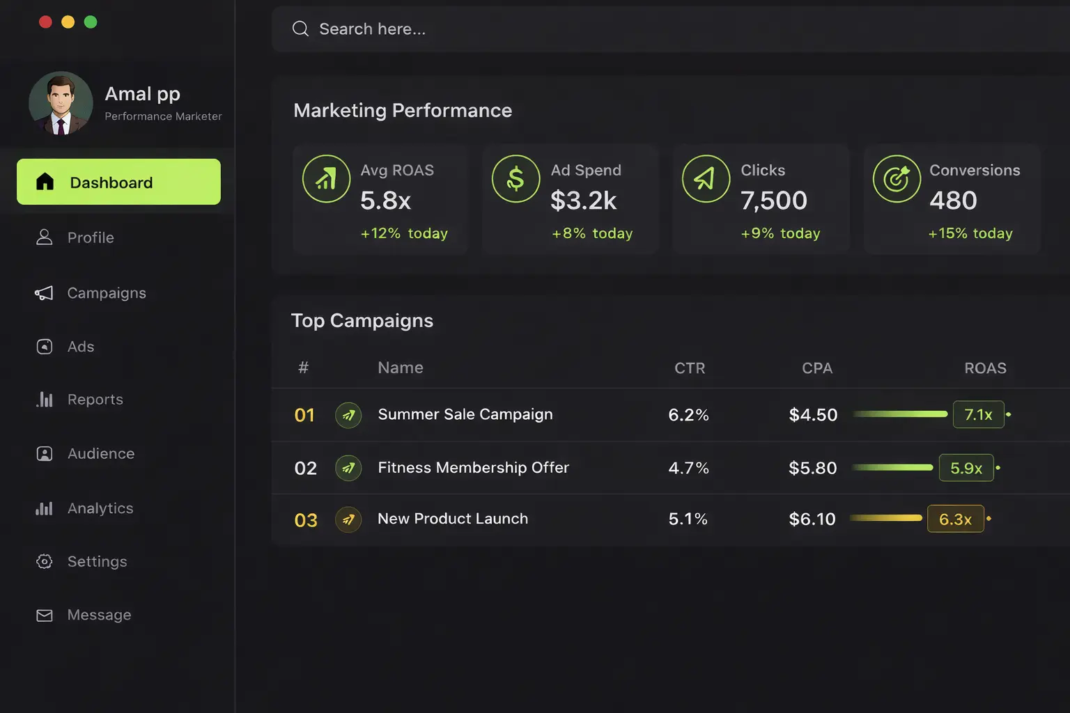 Amalpp Performance Marketing Dashboard — Data-Driven Campaigns